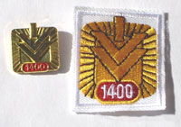 Picture of the pin and patch for 1400 Events