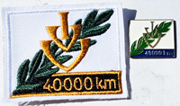 Picture of the pin and patch for 40,000 Kilometers