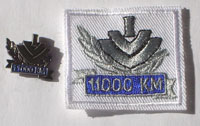 Picture of the pin and patch for 11,000 Kilometers