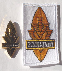 Picture of the pin and patch for 22,000 Kilometers