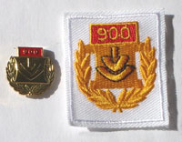 Picture of the pin and patch for 900 Events