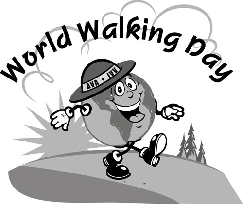 World Walking Day Medium Black and White Graphic.